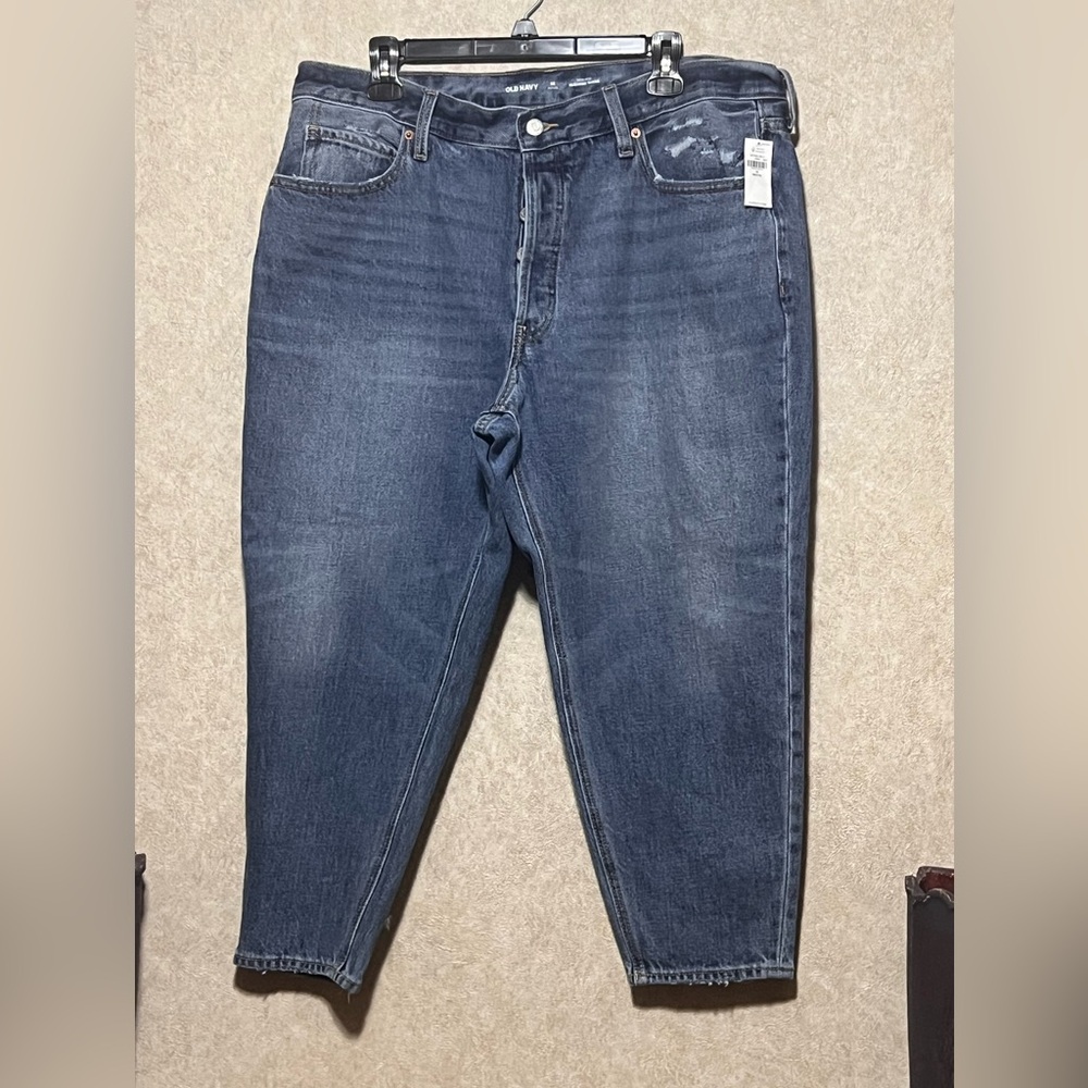 Old Navy High Rise Slouchy Taper Women's 16 Medium Blue Denim jeans NWT